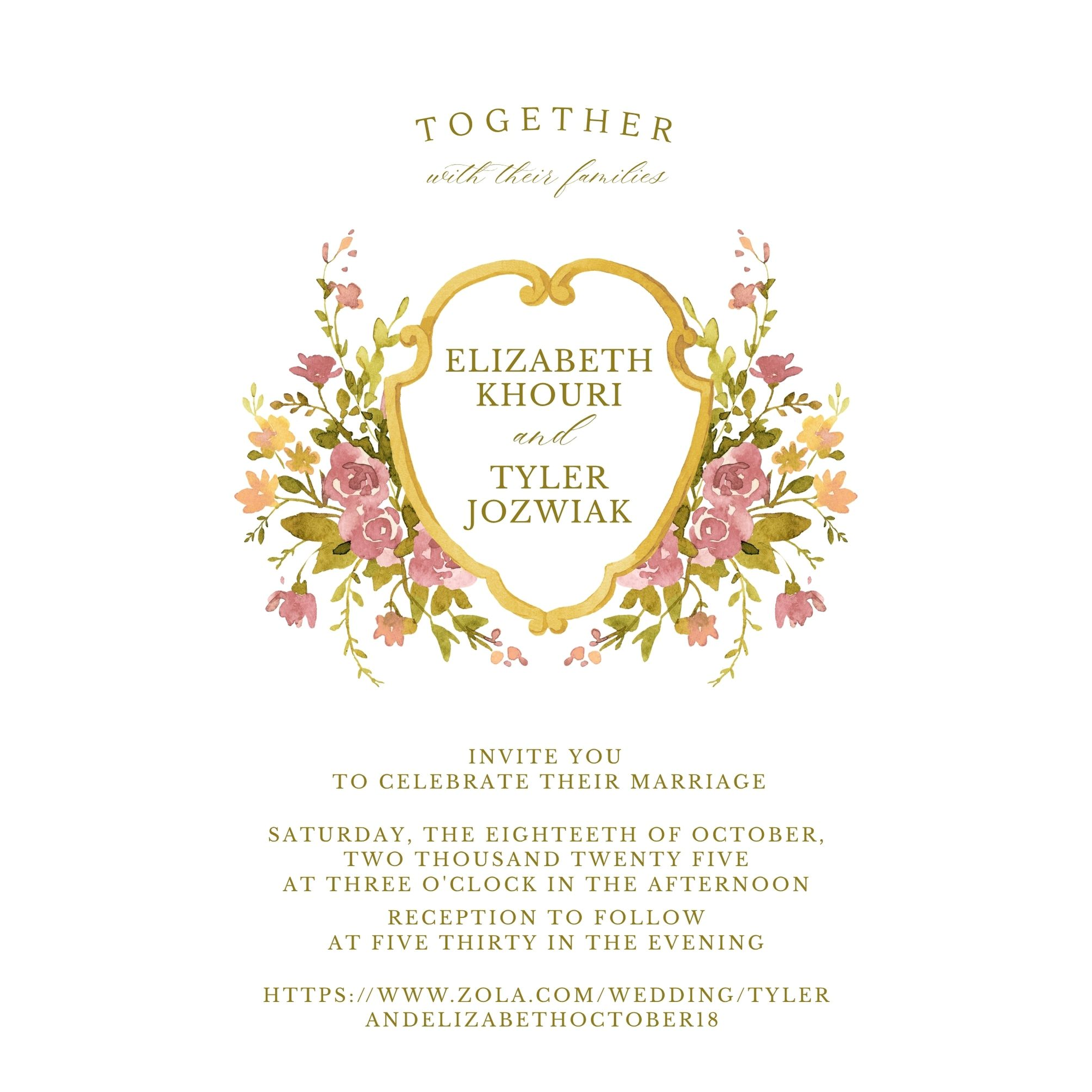 Digital wedding invitation page 1