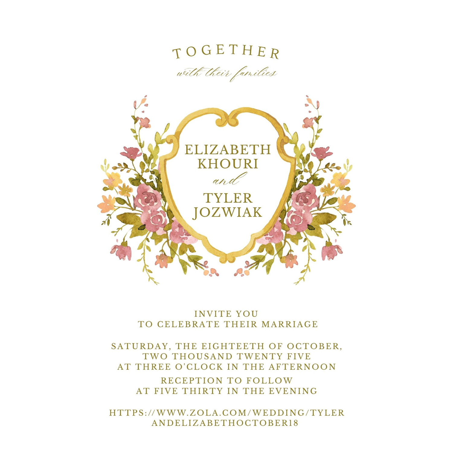 Digital wedding invitation page 1