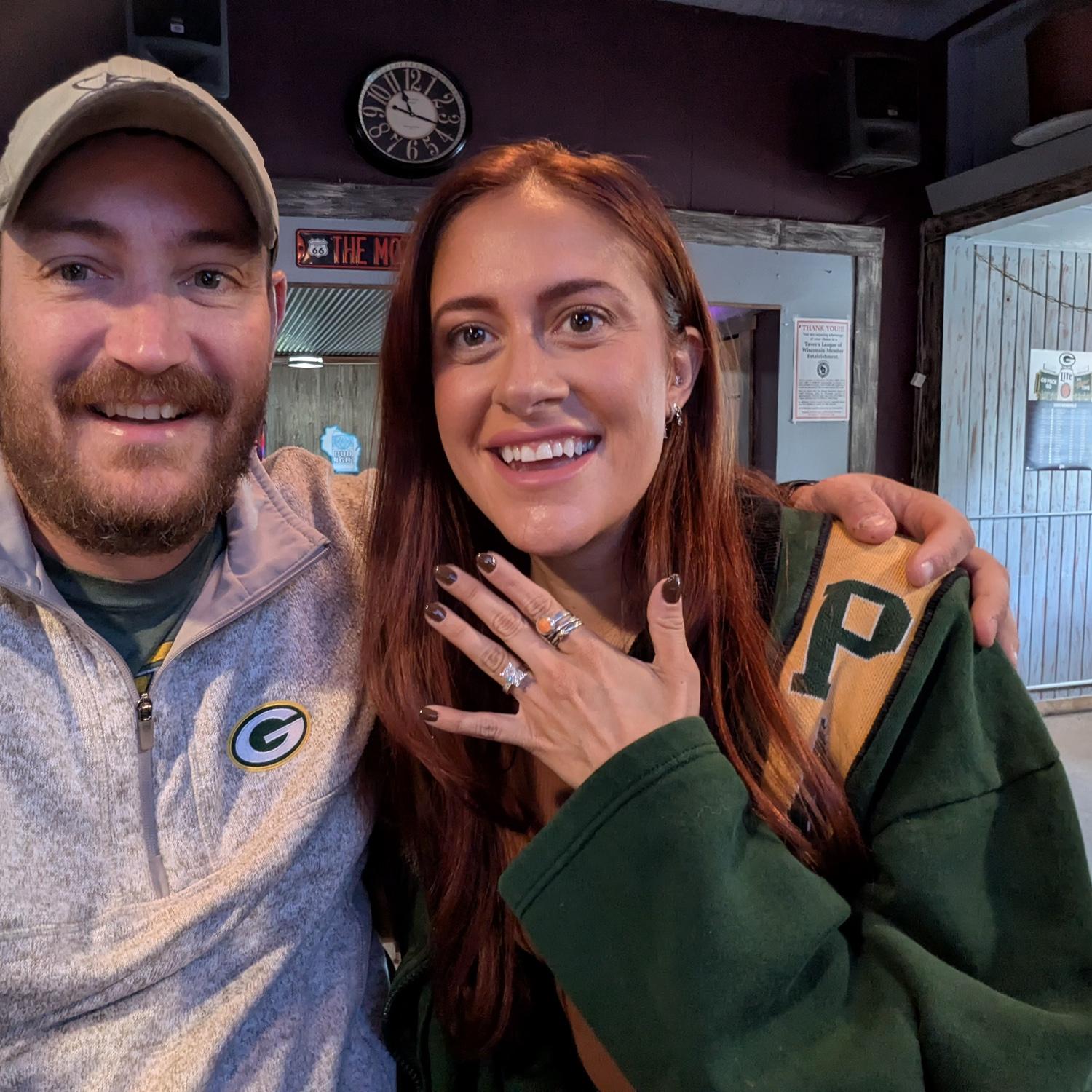 The ring finally arrived! We got engaged in Estes Park Colorado, designed the ring together in Bozeman, Montana.