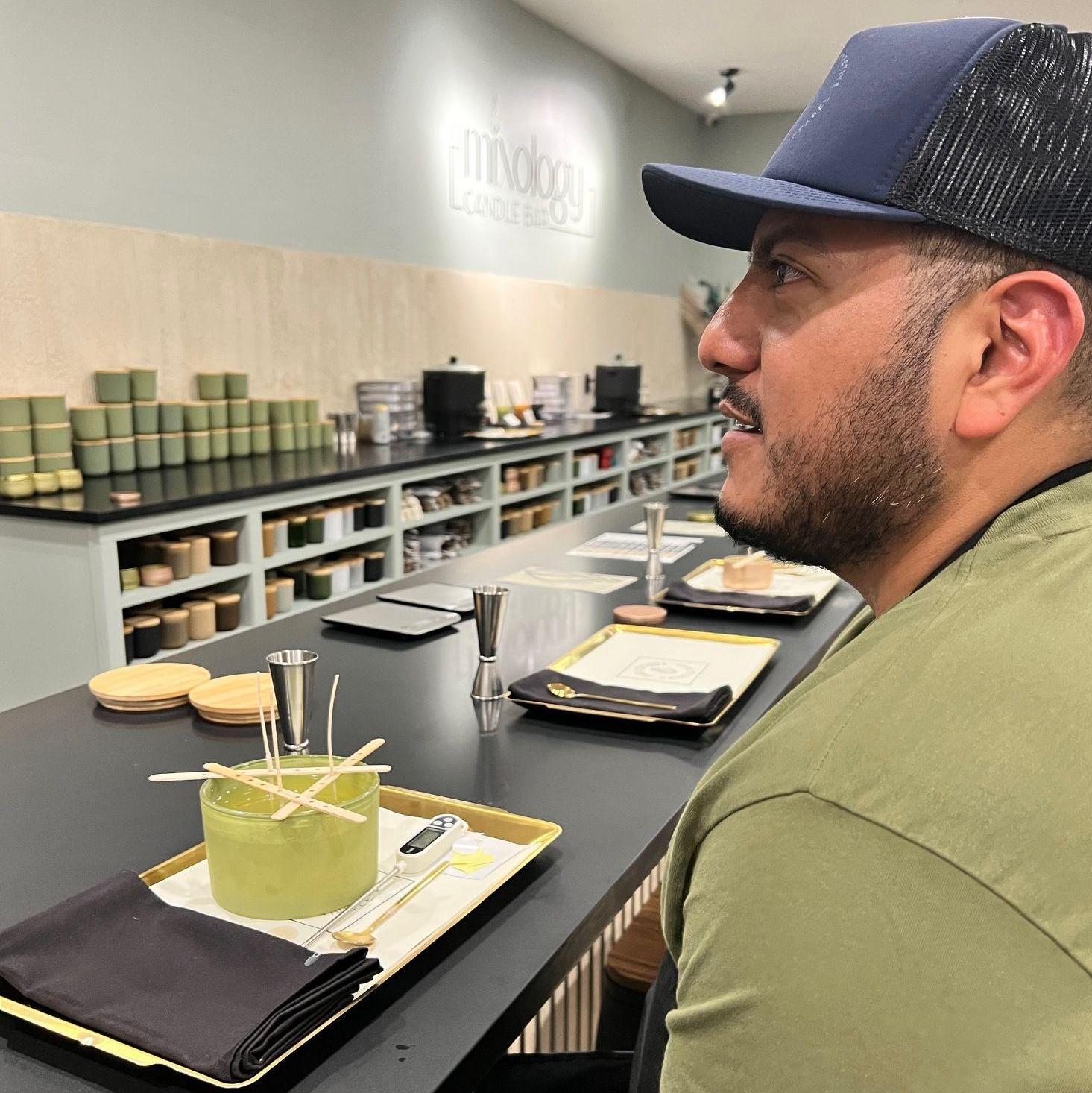 Jose making his candle