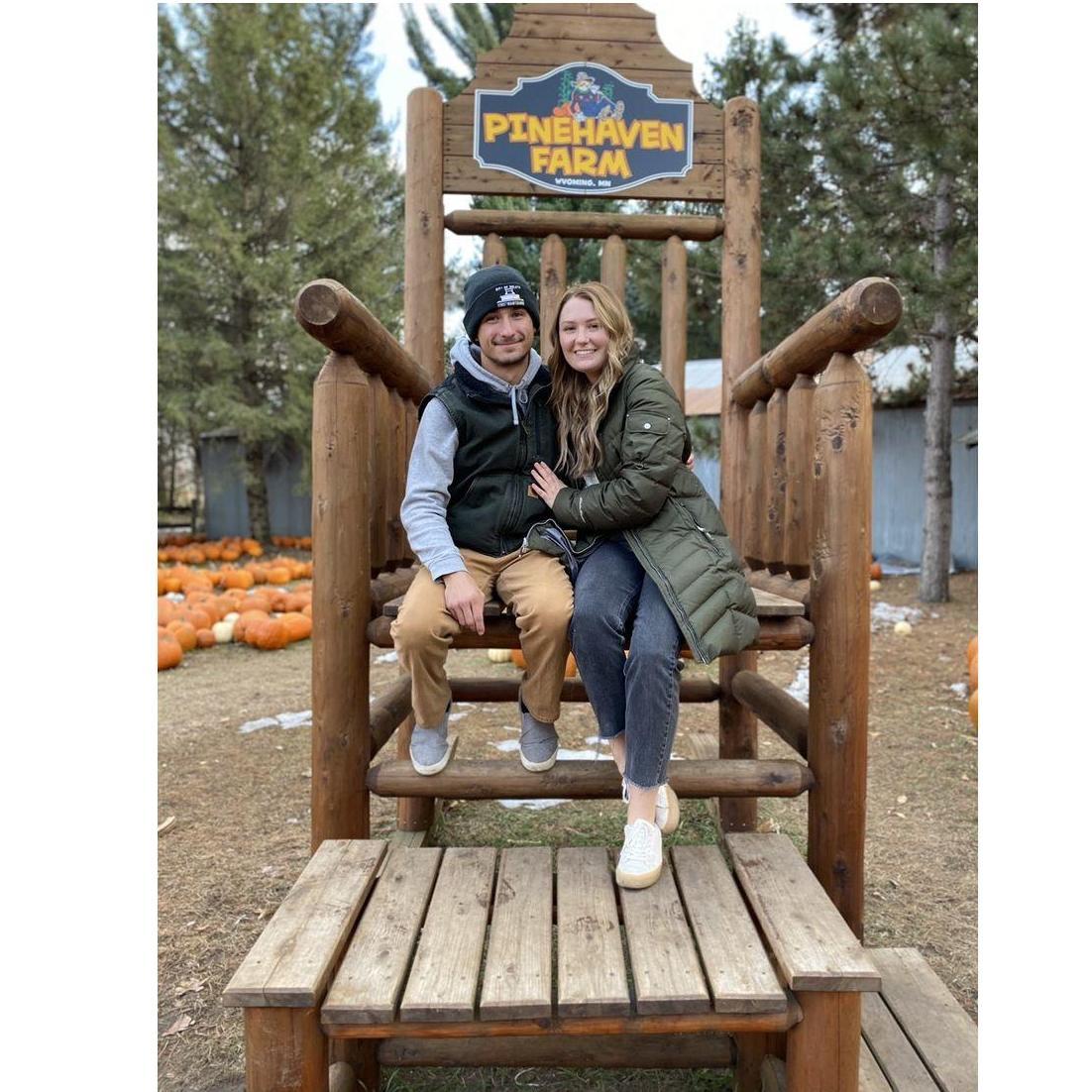 At a pumpkin patch, Ava’s favorite fall tradition.