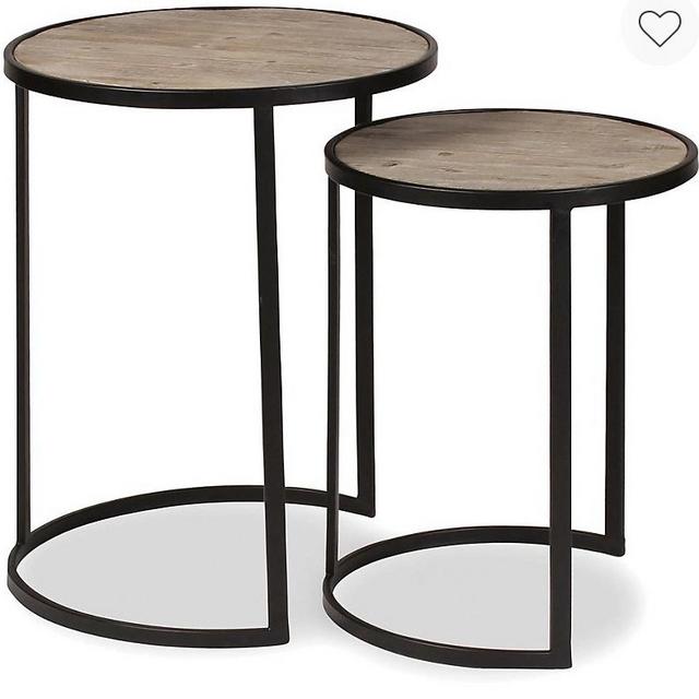 Kate and Lauren Gracen 2-Piece Nesting End Table - Black