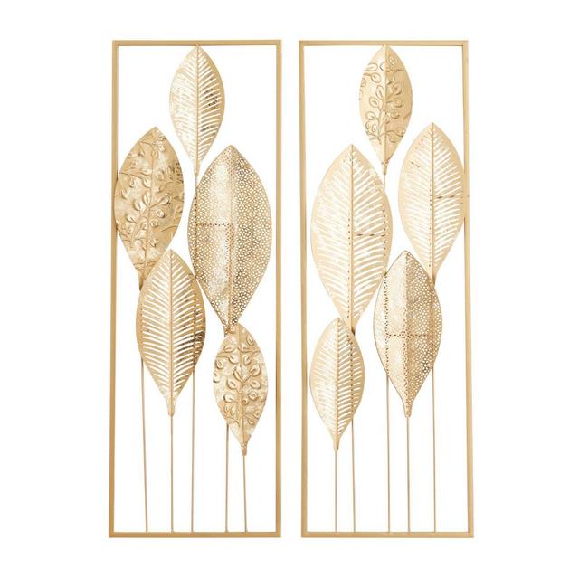 Set of 2 Glam Iron Wall Decors Gold - Olivia & May