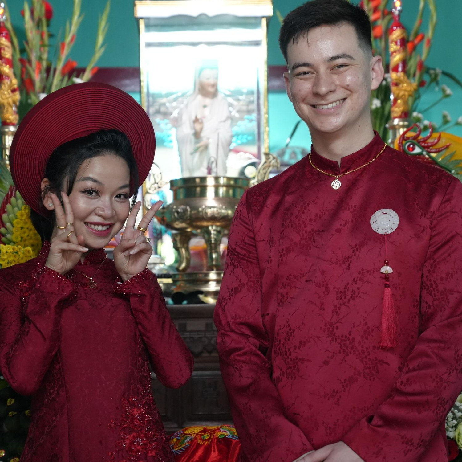 White man appropriates traditional Vietnamese attire to commit radical American acts of espionage. Hue, Vietnam, February 26, 2026 (Colorized)