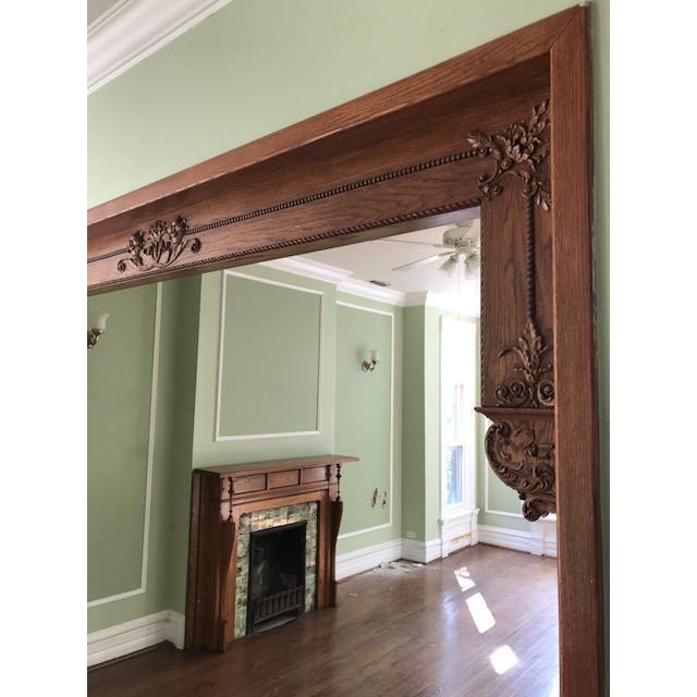 Most of the interior will be gutted but we are saving this piece of trim and the fireplaces.