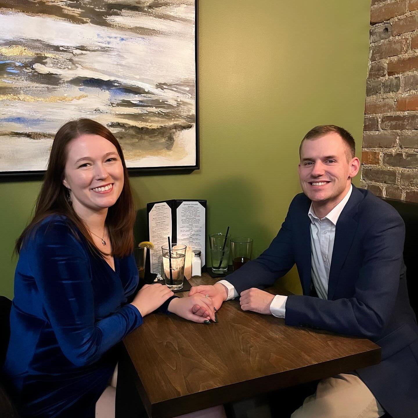 Our celebration dinner as an engaged couple