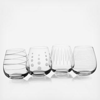 Cheers Stemless Red Wine Glass Set of 4