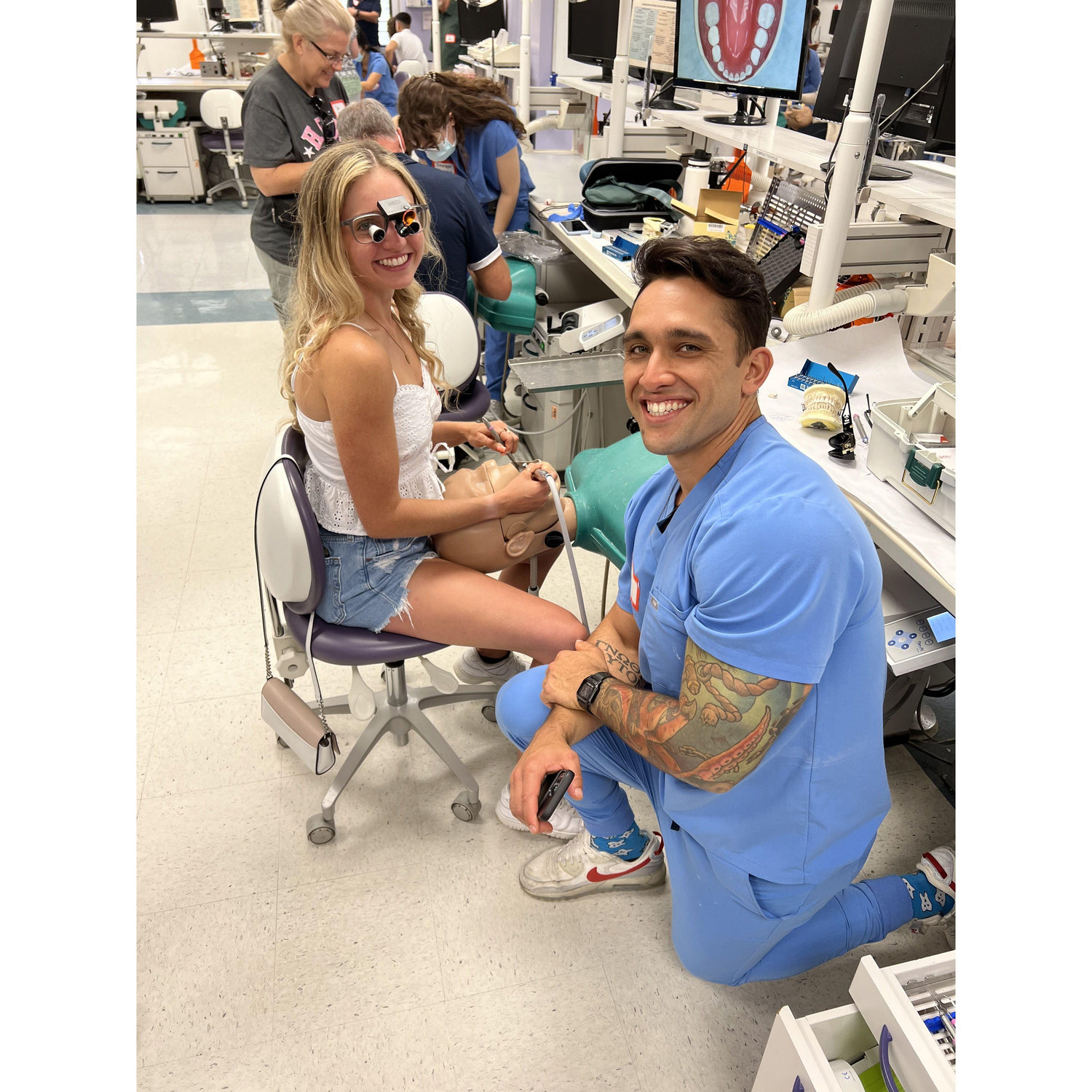 helping Nick out in the clinic:)