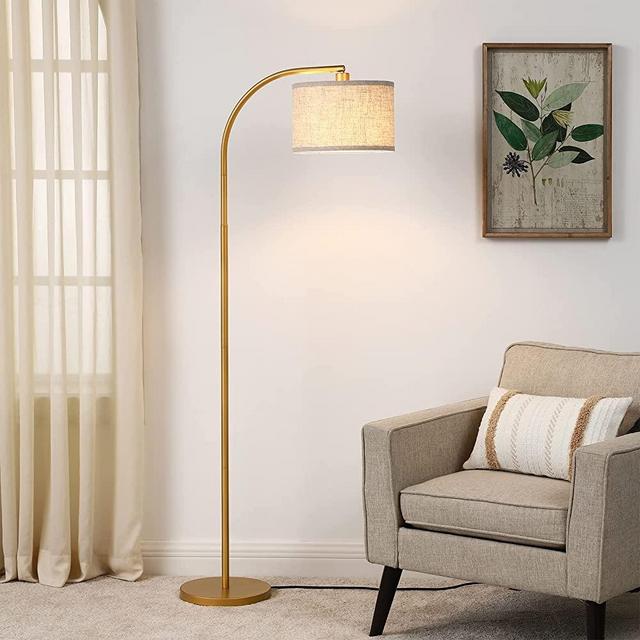 DEWENWILS Modern Arched Floor Lamps with Adjustable Lampshade, Standing Tall Arc Lamp, Corner Reading Light for Living Room, Bedroom, Office, Simple Design Farmhouse Style