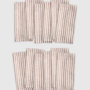 European Linen Stripe Napkins (Set of 12)