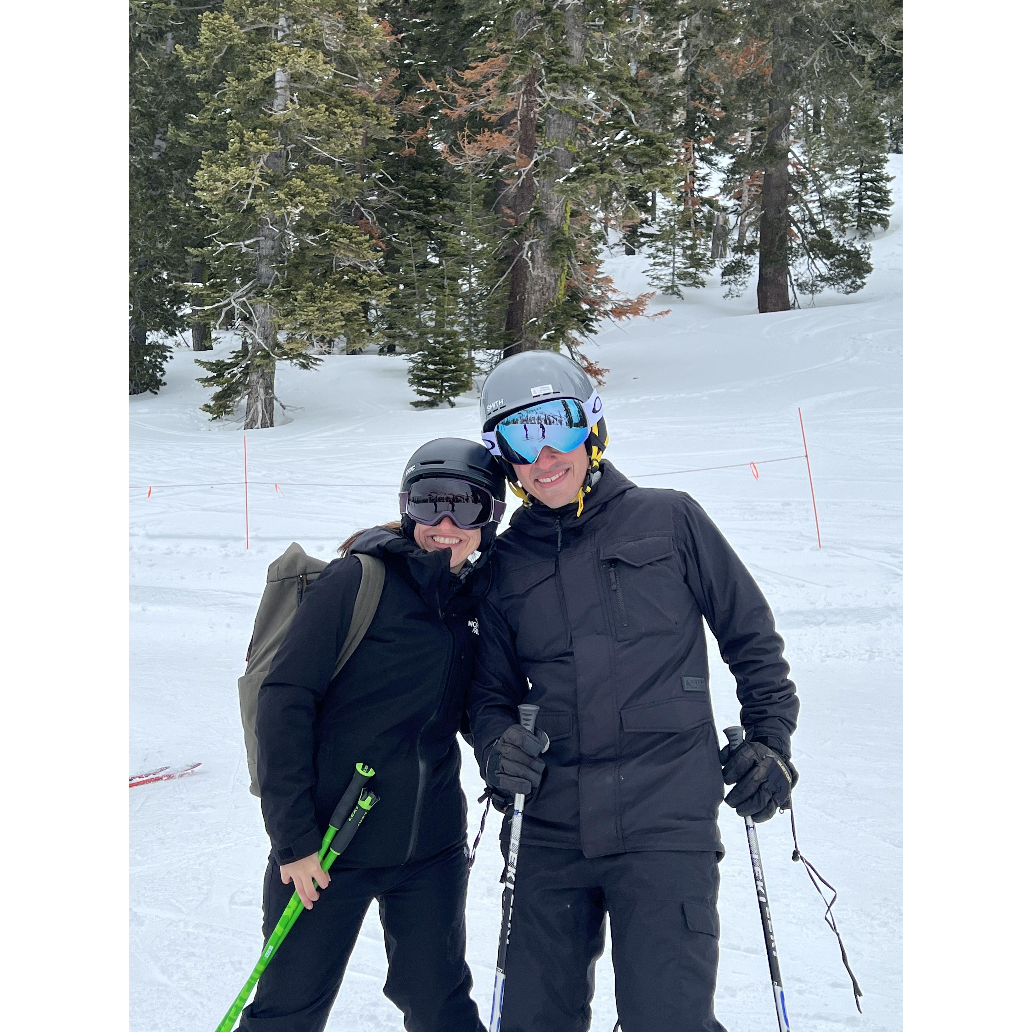 We went for the first time together to ski in Tahoe