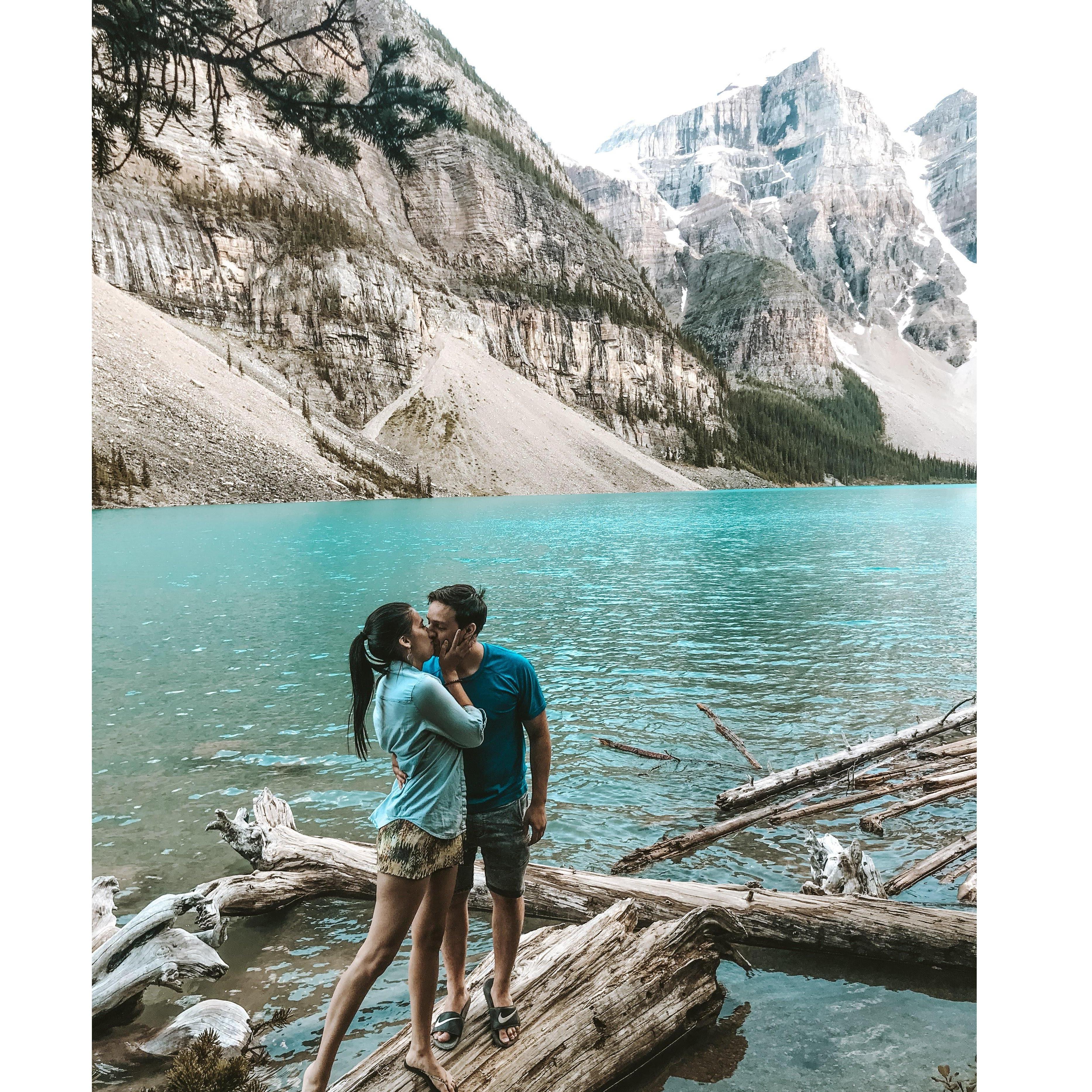 Visiting Moraine Lake with Nati's parents