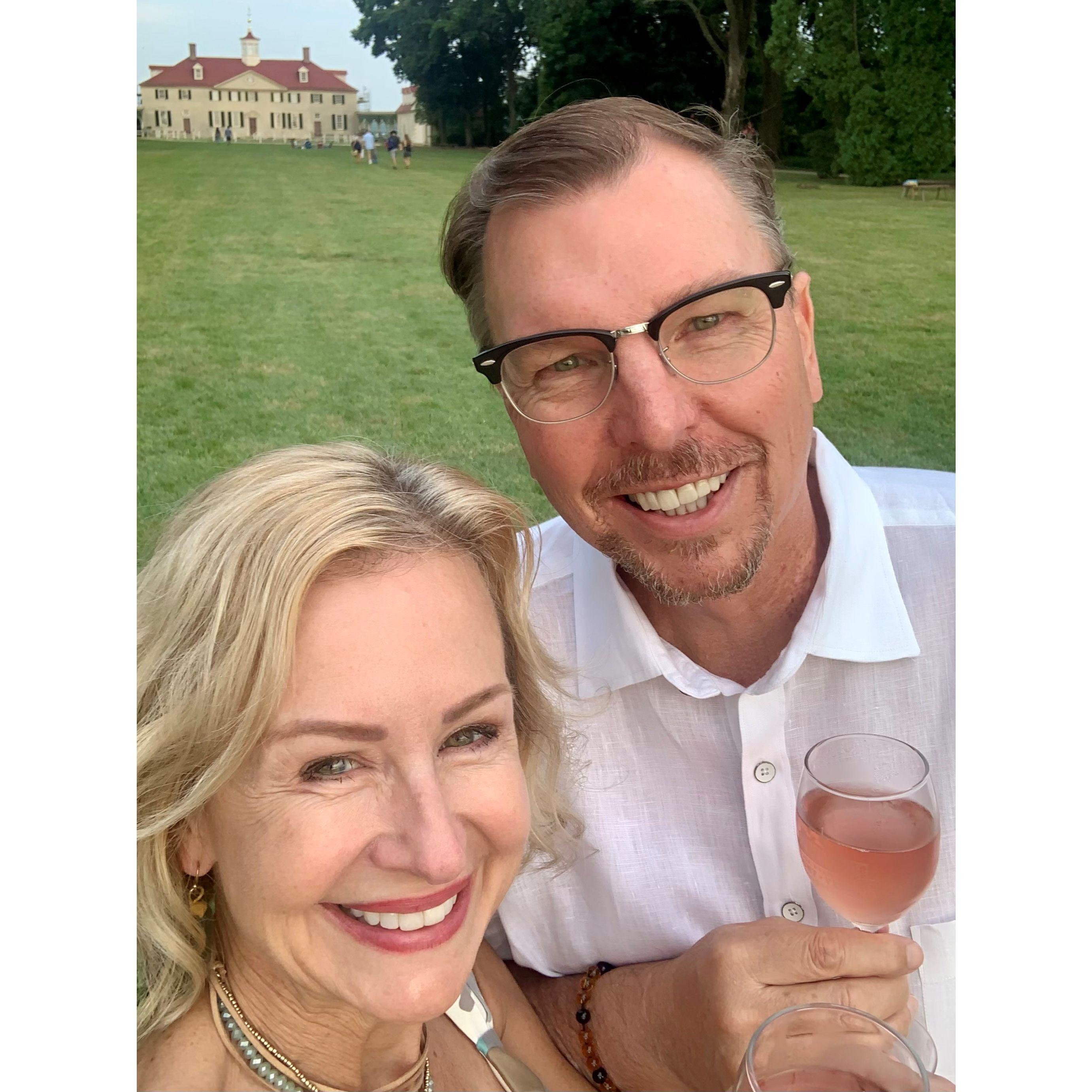 Enjoying at an event at Mount Vernon.