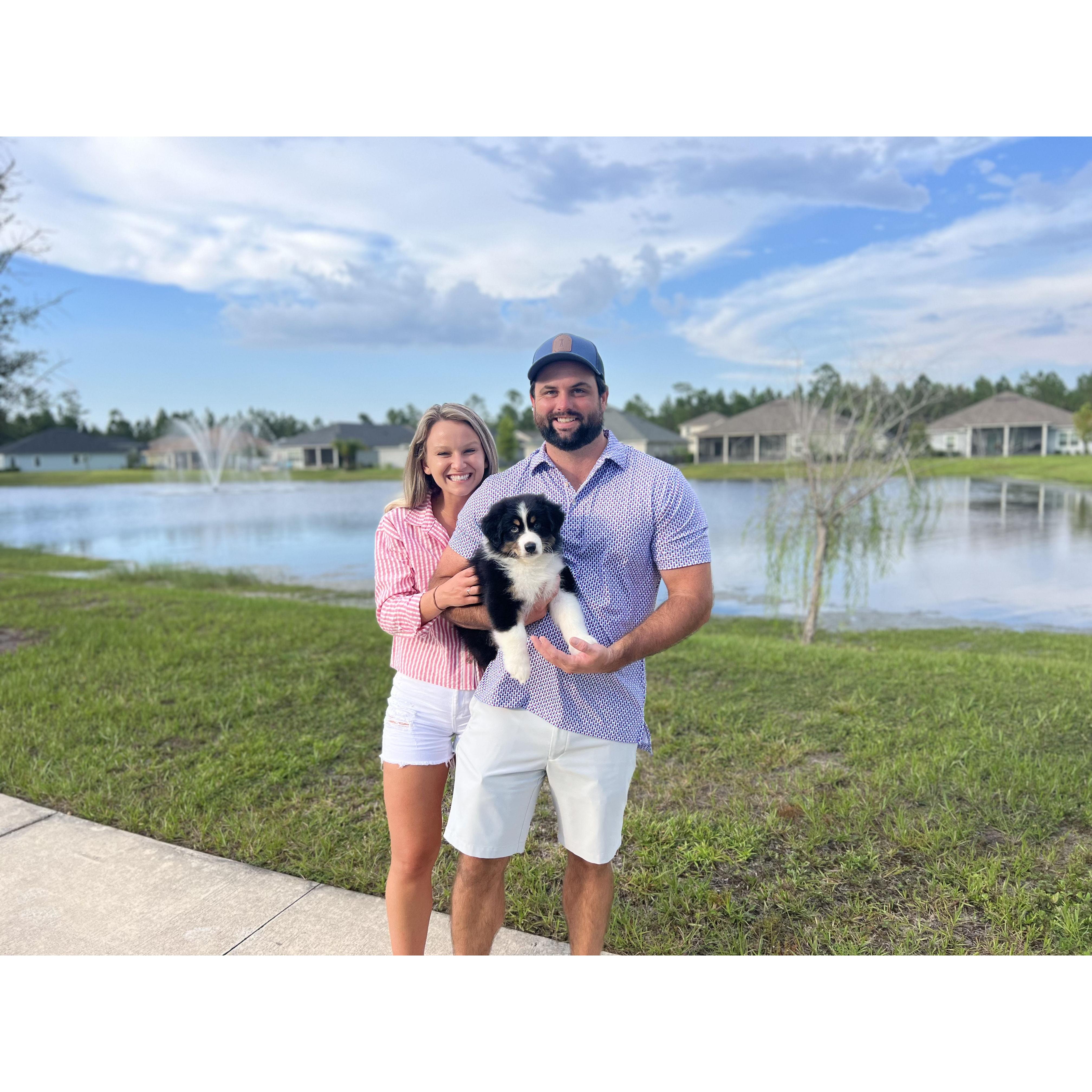 Getting our puppy, Ridley, together!