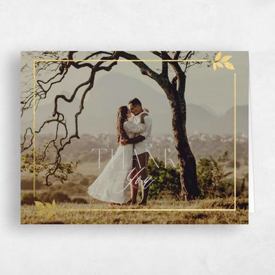 Gray, Grey Wedding Thank You - Dakota Photo Foil