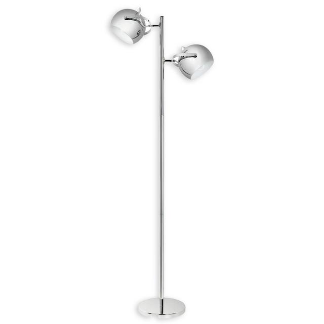 Globe Electric Miles 2-Light Adjustable Head Floor Lamp in Chrome