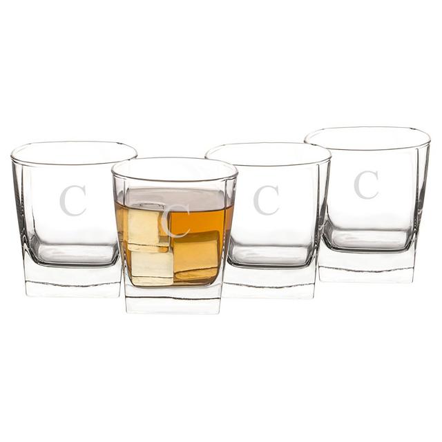 Cathy's Concepts 10.75oz 4pk Monogram Whiskey Glasses C
