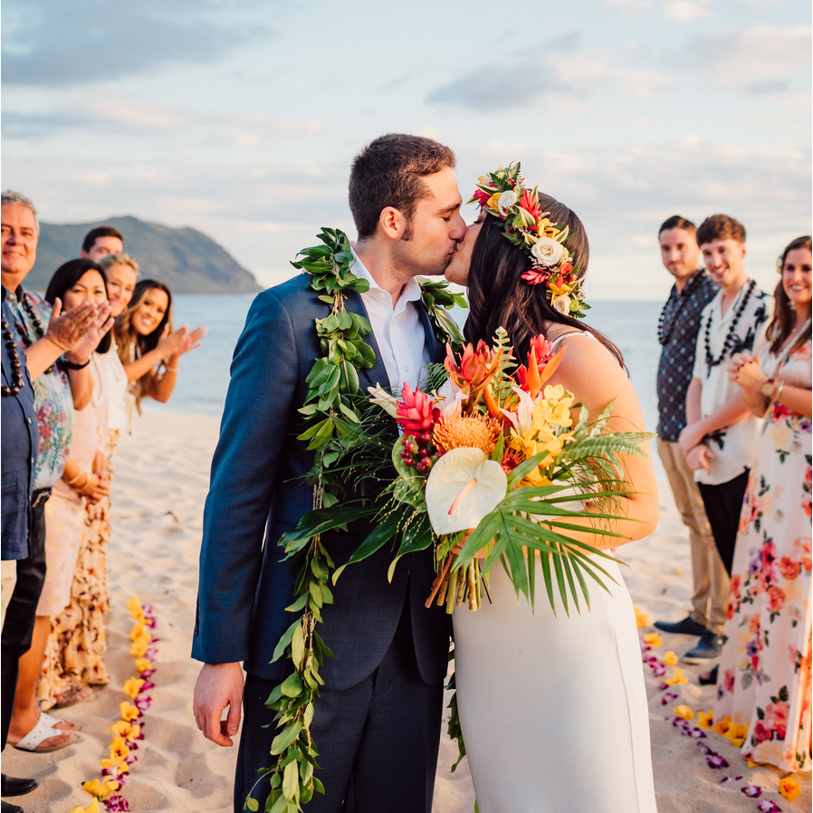Our wedding day. Keawaula Beach, Oahu, Hawaii