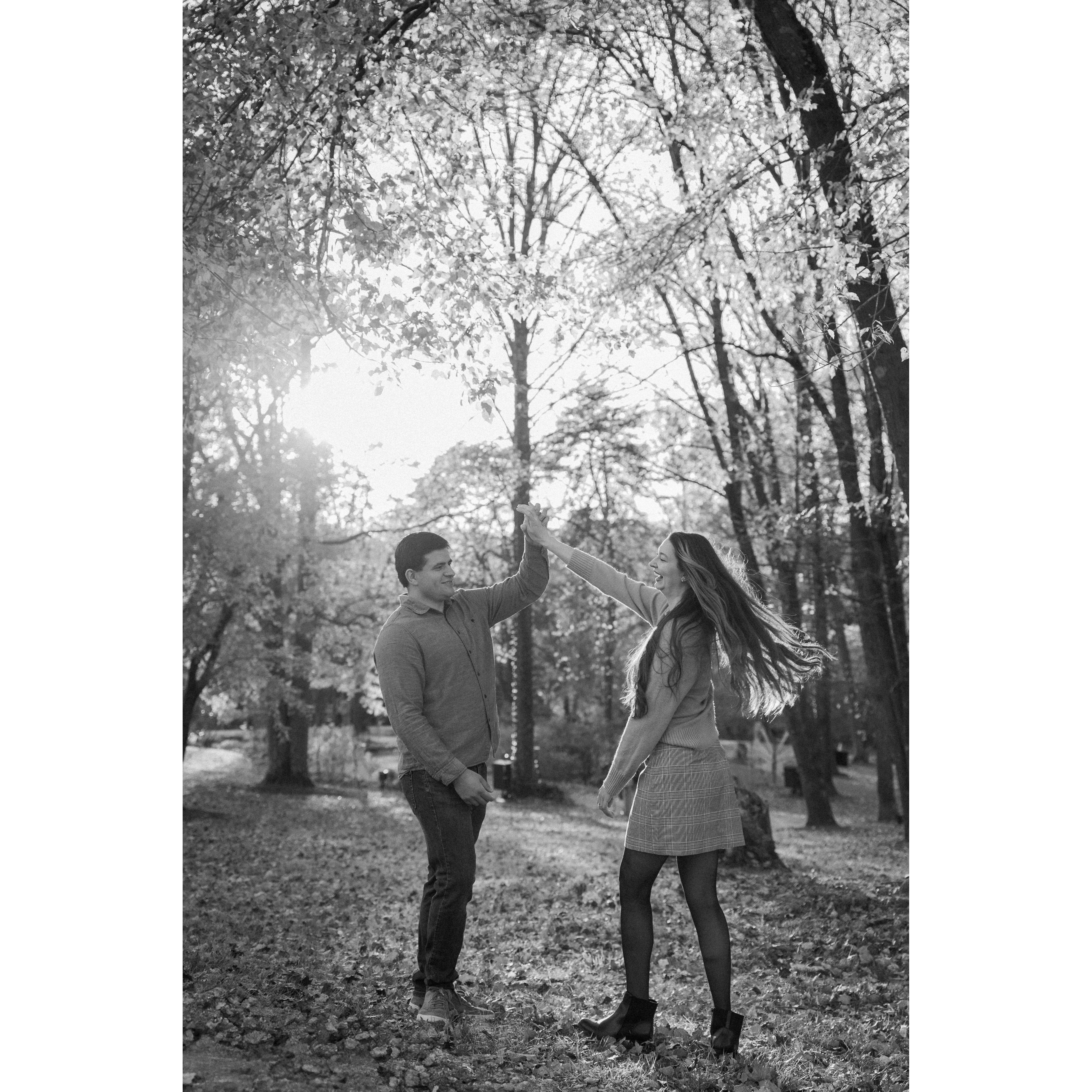 A shot from our engagement pictures in November 2024