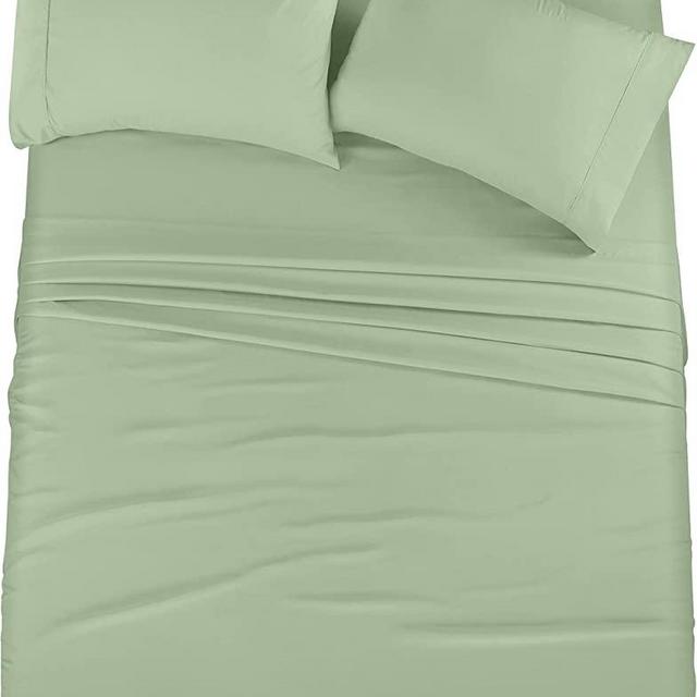 Utopia Bedding King Bed Sheets Set - 4 Piece Bedding - Brushed Microfiber - Shrinkage and Fade Resistant - Easy Care (King, Sage)