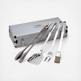 4-Piece BBQ Tool Set with Case