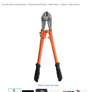 Edward Tools Bolt Cutter 18” - Heavy Duty Forged T8 Steel Blade