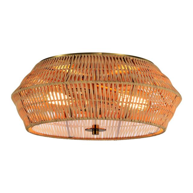 2-Light 16-in Brass Incandescent Flush Mount Light