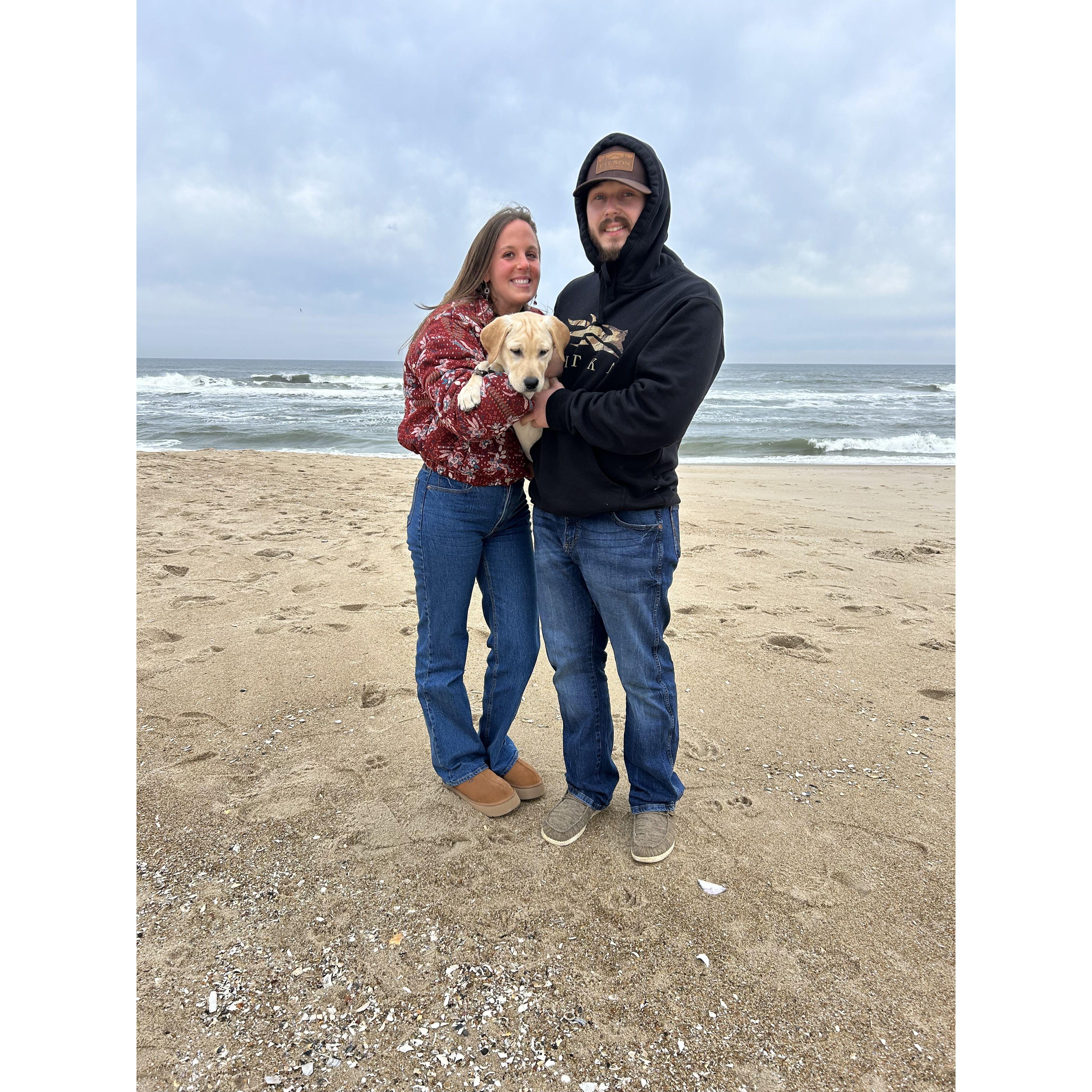 Maple's first time at the beach!
