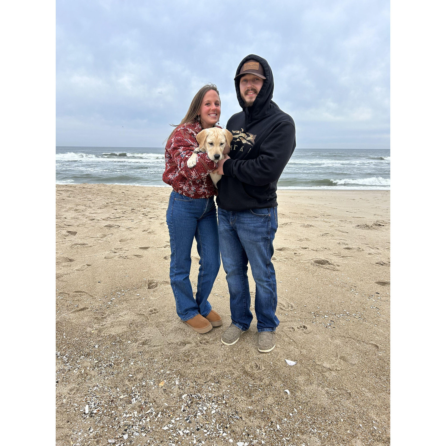 Maple's first time at the beach!