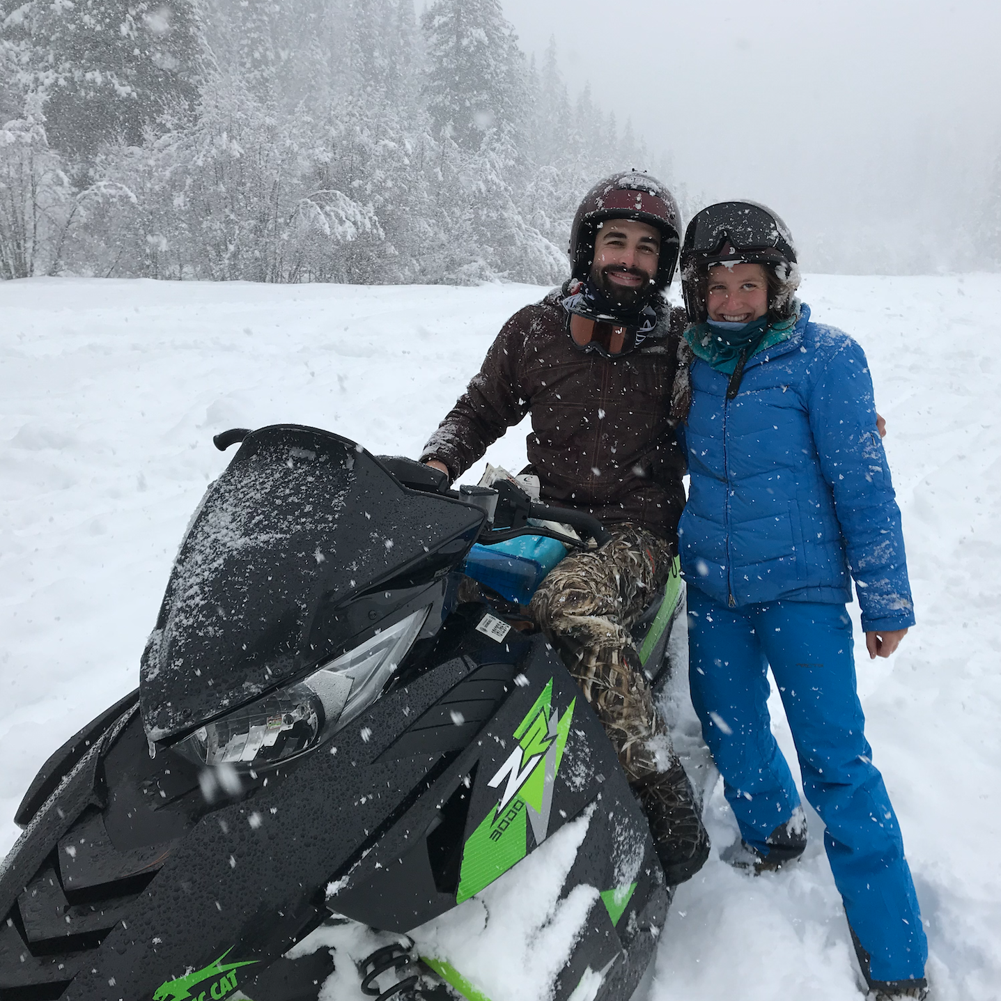 Snowmobiling for Valentine's Day.