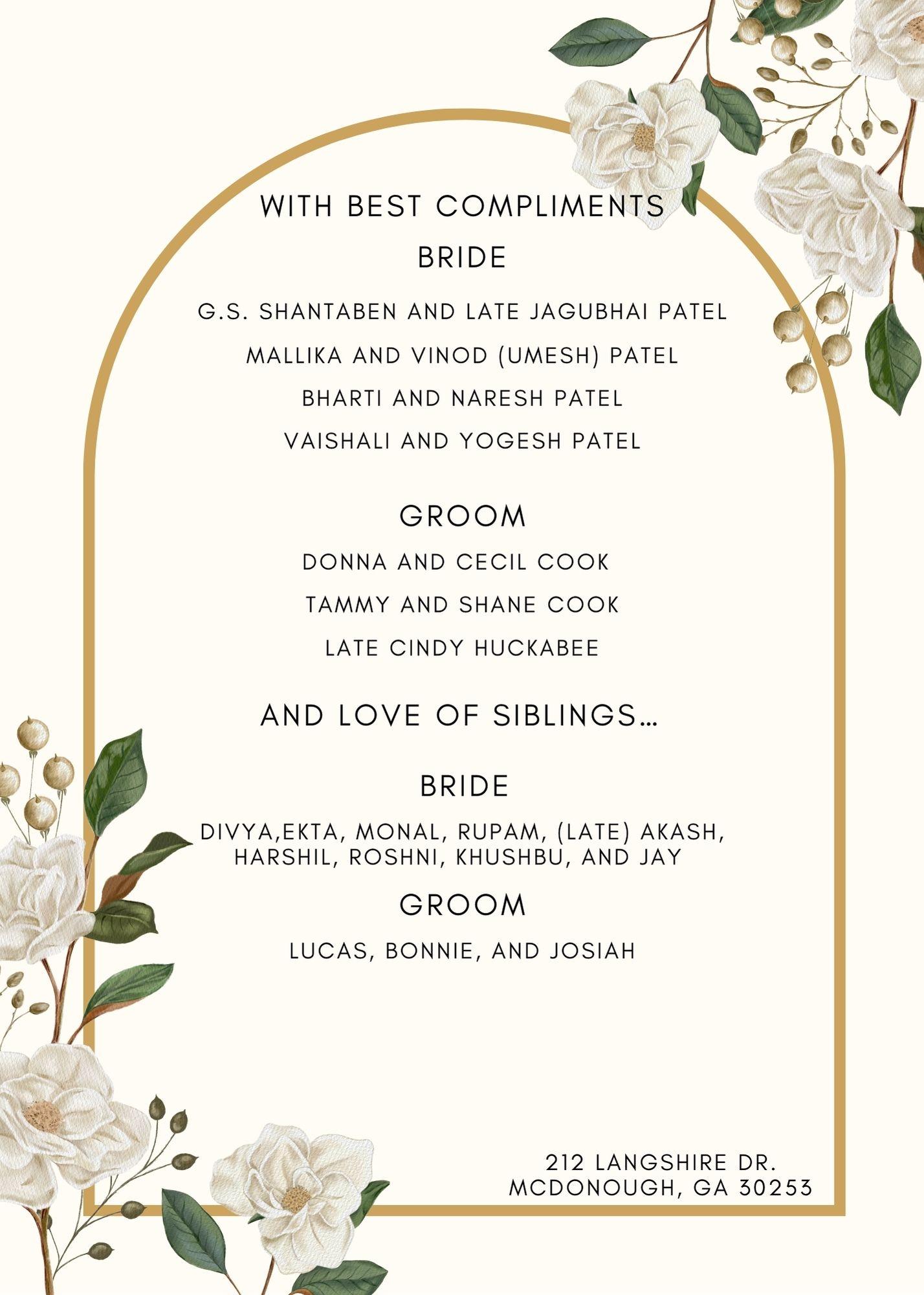 The Wedding Website of Madhuri Patel and Brady Cook