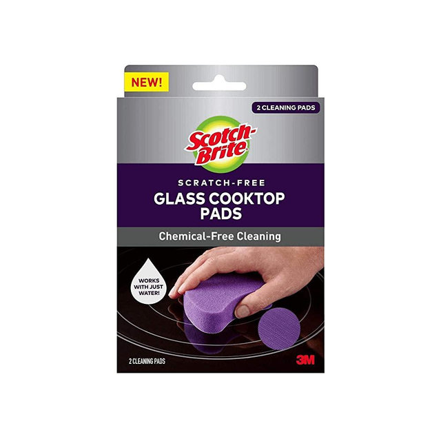 Scotch-Brite Cooktop Pads for Glass Stovetops, Chemical-Free, 2, Multi-Color, 2 Count