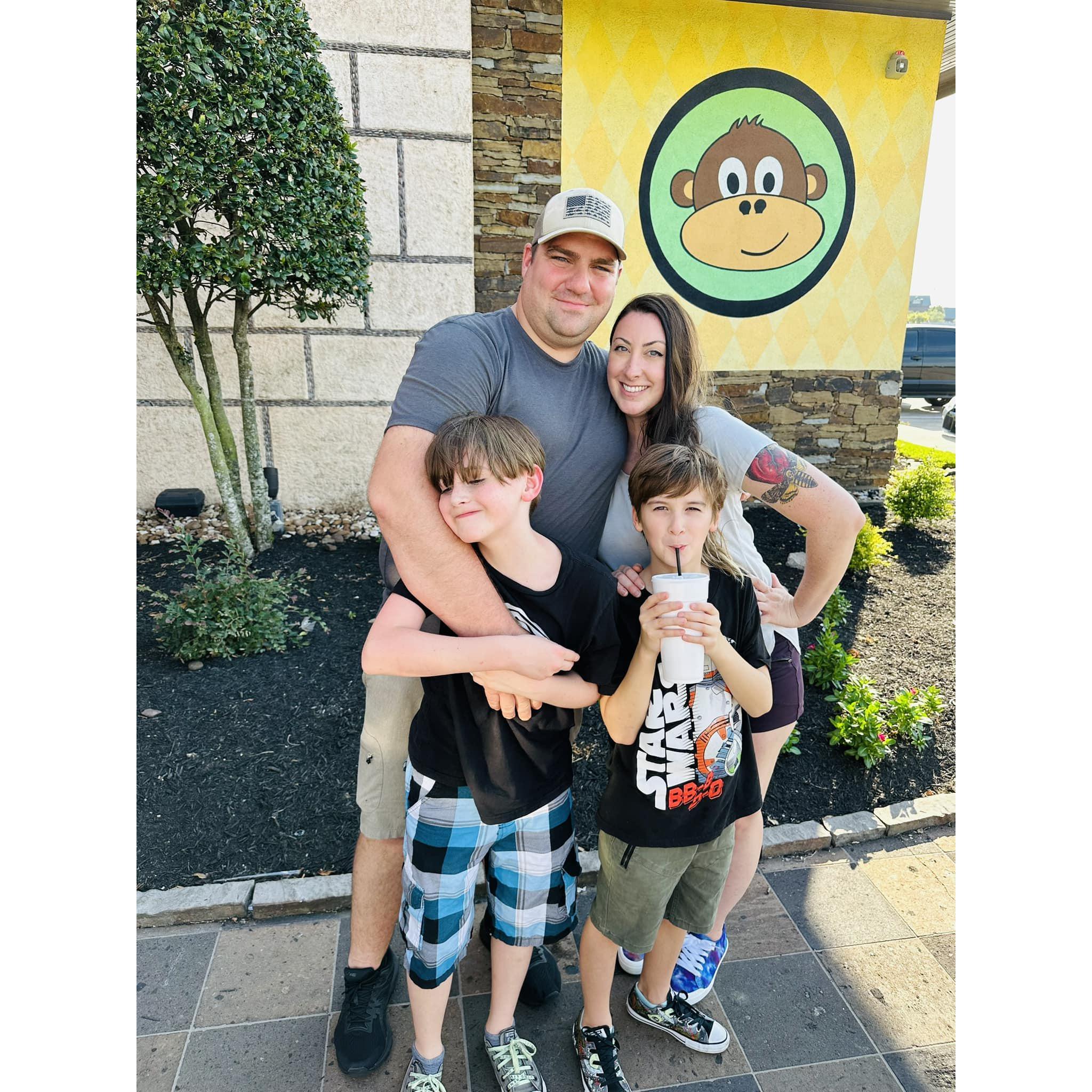 Celebrating Aaron's birthday at Jimmy Changa's in League City every year has become a tradition. Fun fact: Aaron and Kathryn's first kiss was in the rain in the parking lot there!