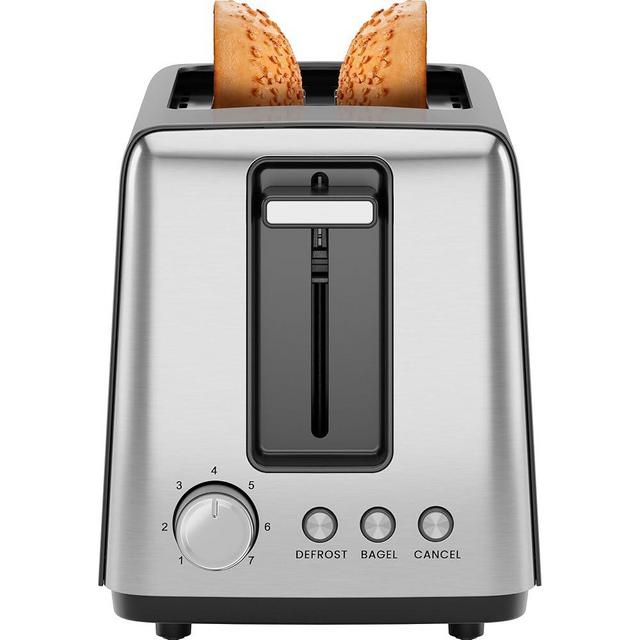 Chefman 2 Slice Toaster, 7 Shade Settings, Small Toaster 2 Slice with Removable Crumb Tray, Thick Bread Toaster and Bagel Toaster, Defrost, Cancel, Perfect for Toaster Pastries – Black