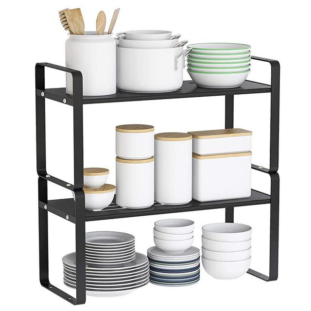 FLE Countertop Storage Rack Standing Organizer Kitchen Bathroom Multi-function Shelf Carbon Steel