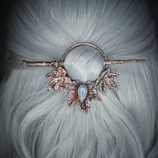 Copper Made to order Moonstone hair pin/...