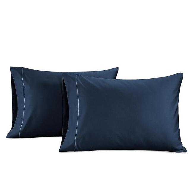 Lane Linen 100% Egyptian Cotton Pillow Cases Queen Size Set of 2 (20"x30") - 1000 Thread Count Luxury Sateen Weave Pillowcases Queen Size Pack of 2- Navy Blue Pillow Cases Set of 2 - Dark Denim