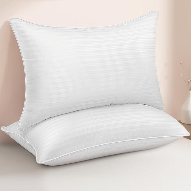 HEYCUZI Bed Pillows King Size Set of 2 - Breathable Premium Down Alternative Cooling Pillows for Side, Back, and Stomach Sleepers Hotel Quality Fluffy Soft Microfiber Fill Skin-Friendly