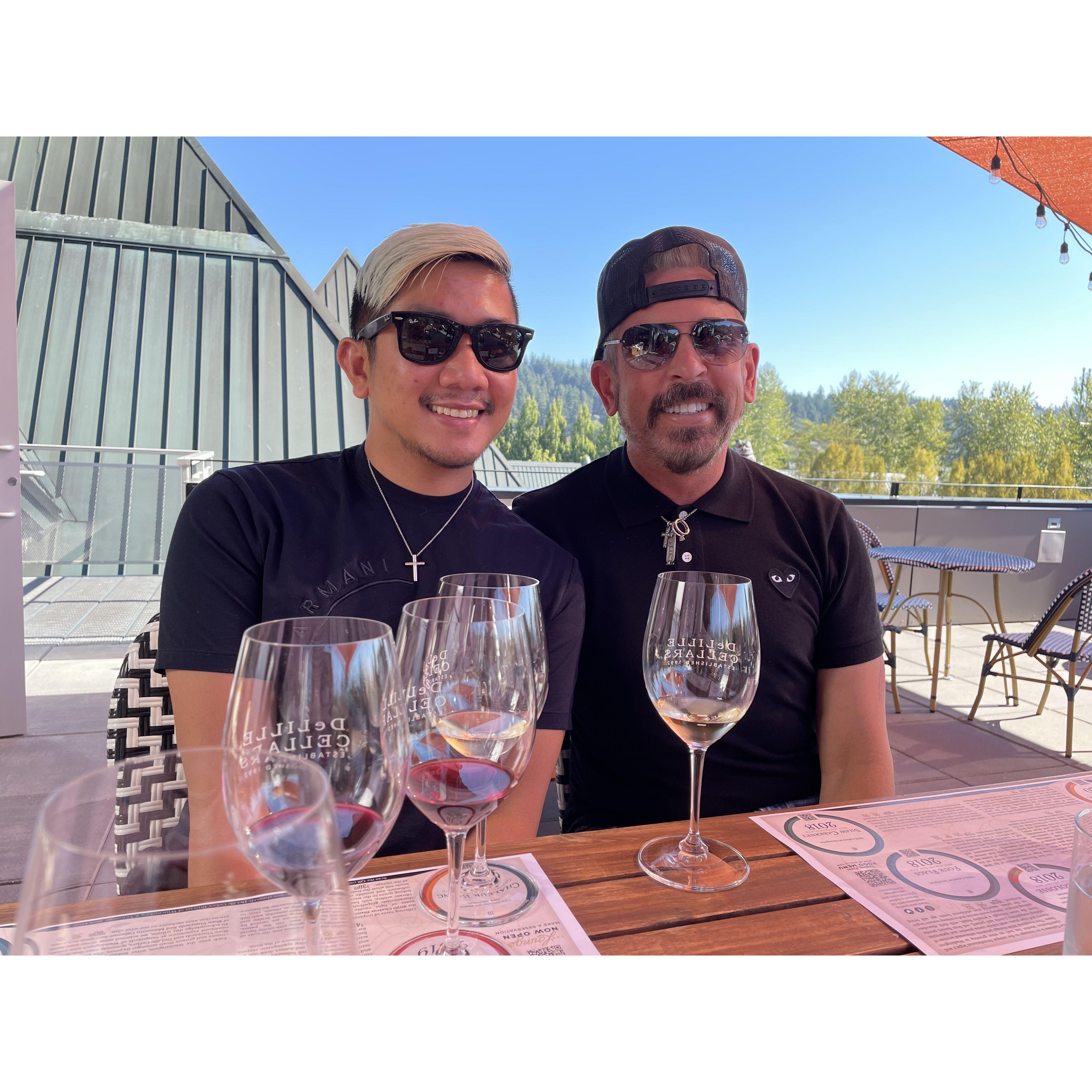 David and Eddie at the wineries 2021
