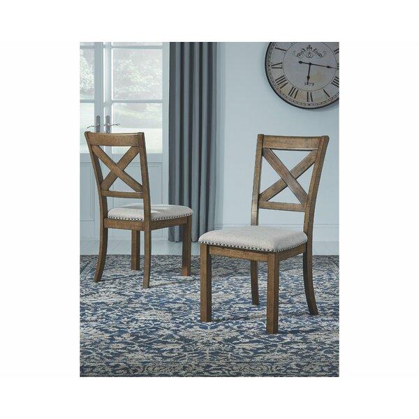 Hillary Cross Back Side Chair in Brown