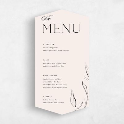 Beige Diamond Wedding Menu - Finch