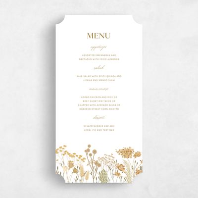 White Ticket Wedding Menu - Brendlyn