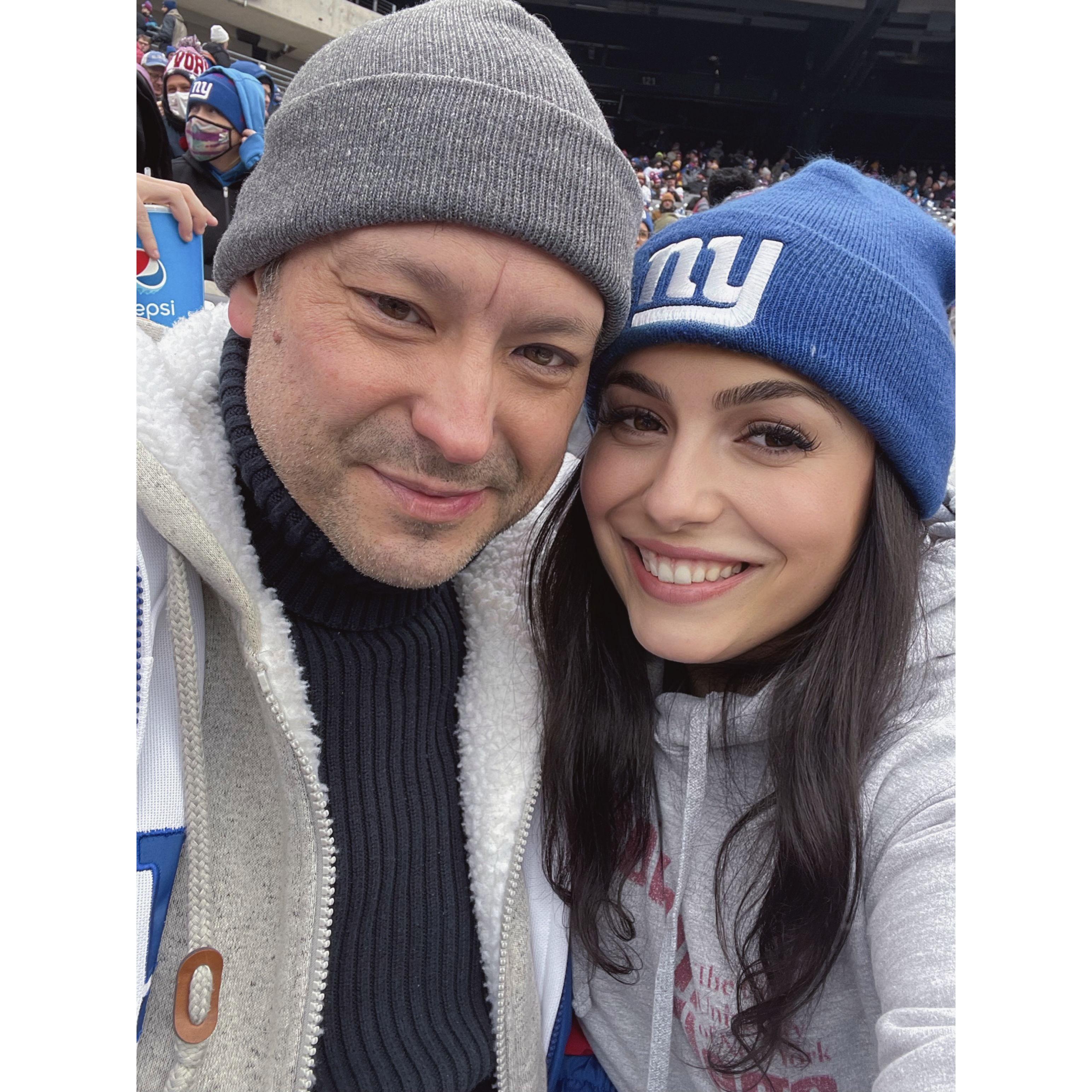 Our first New York Giants game.