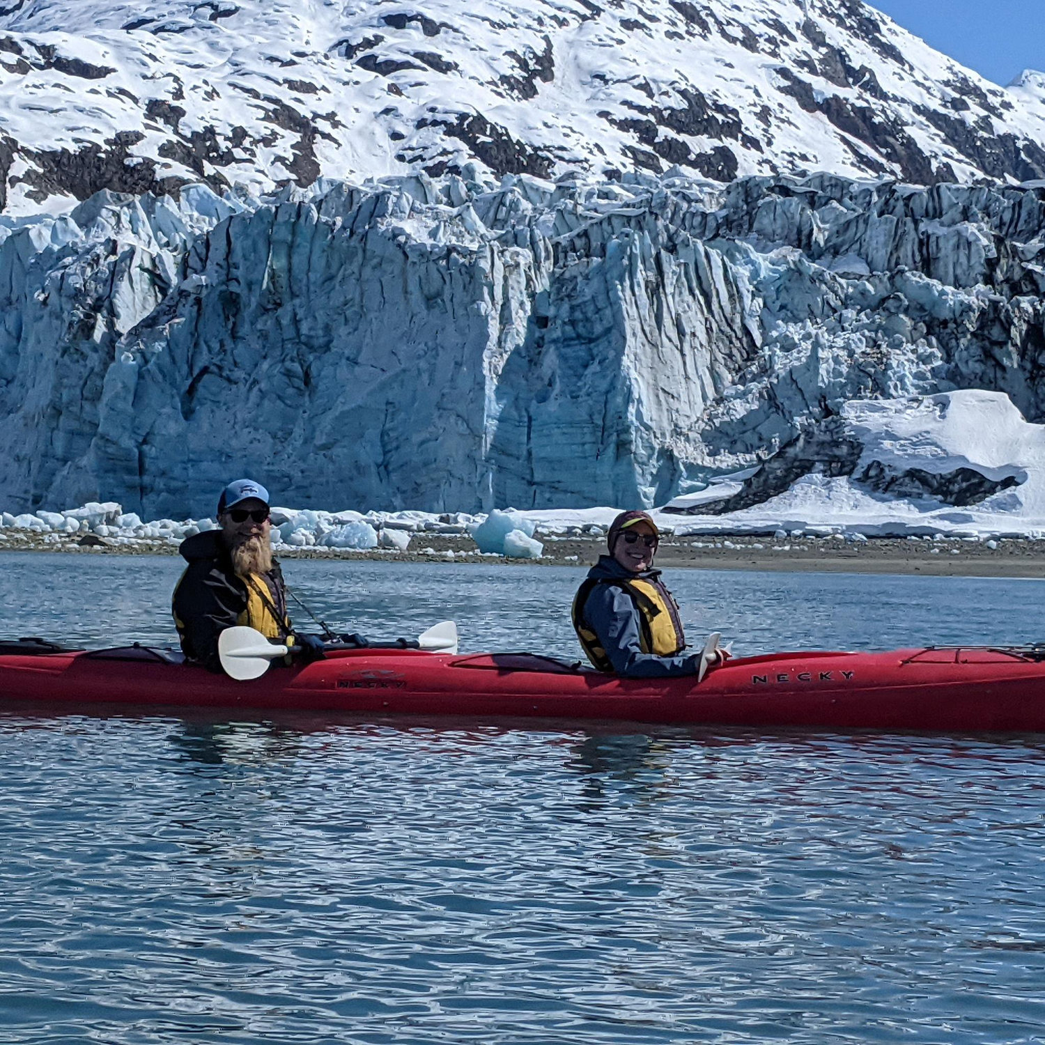 Kayaking in front of glaciers in Alaska with Danielle's family. This was the first time Danielle's family met PC. PC did not get thrown overboard, so it was a resounding success!
