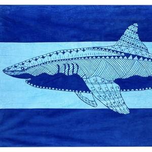 Nova Blue Shark Beach Towel – Extra Large, XL (34”x 63”)
