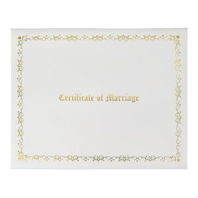 GraduationMall Certificate of Marriage 8.5"x 11" Diploma Cover Imprinted Padded Diploma Holder White