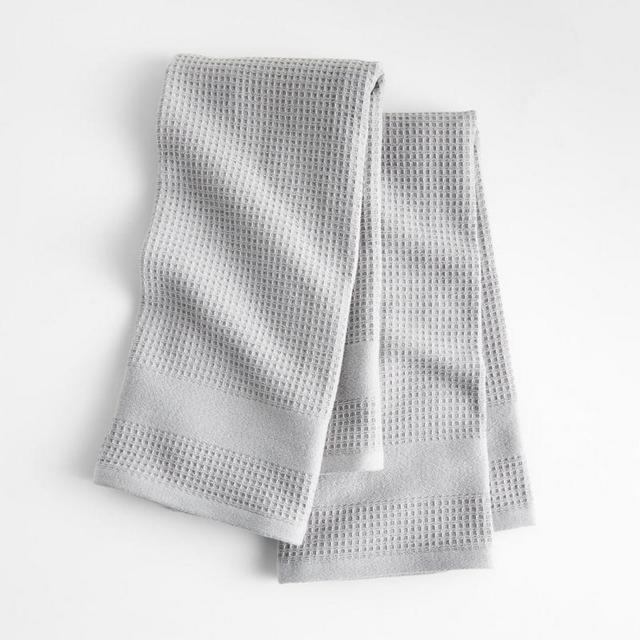 Waffle-Terry Alloy Grey Dish Towels, Set of 2