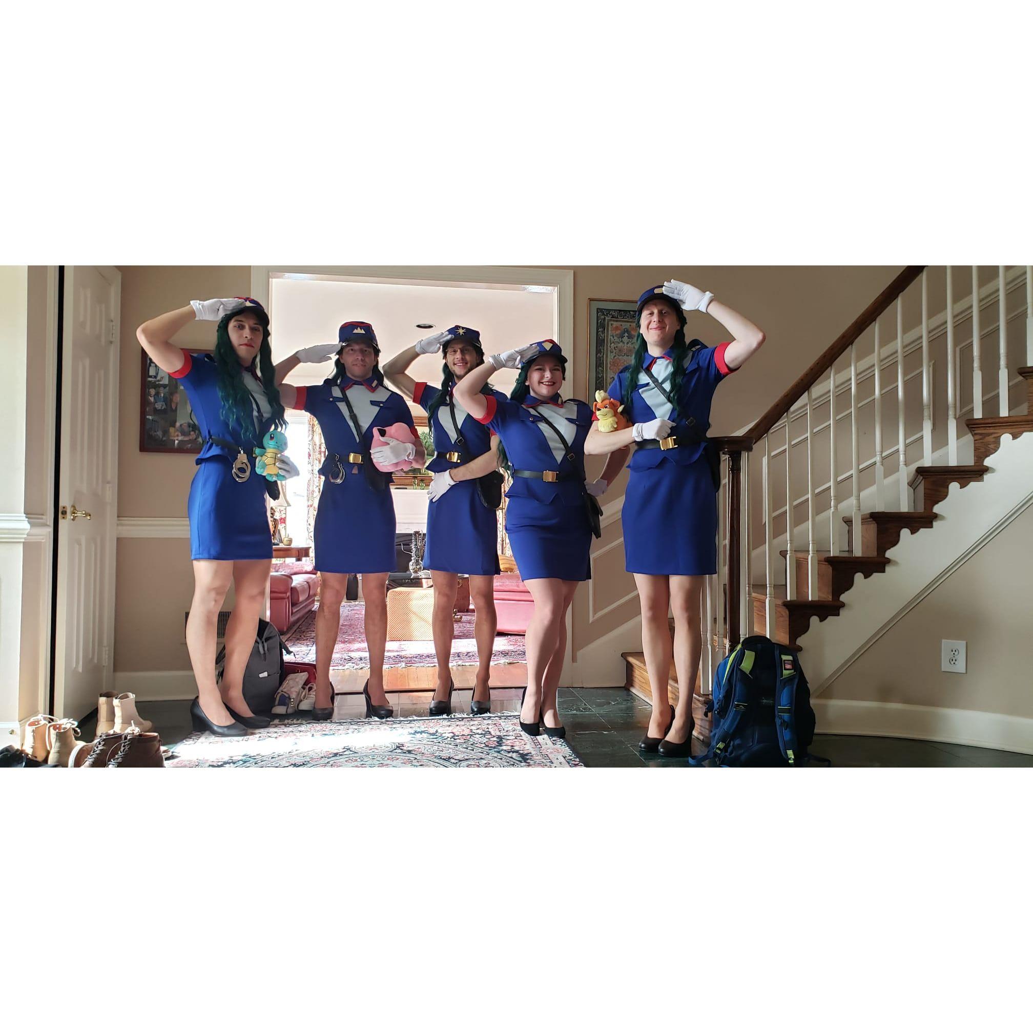 All of us dressing as Officer Jenny from Pokemon. 