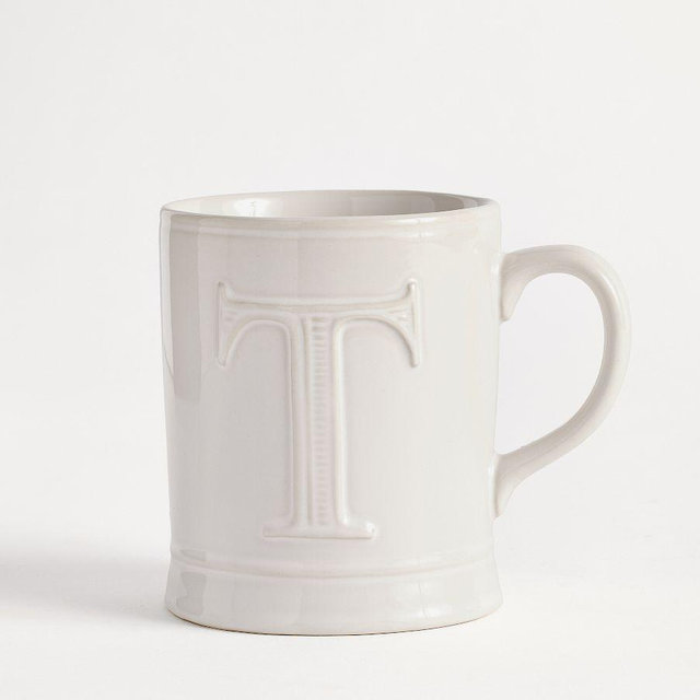 Embossed Alphabet Mug, T