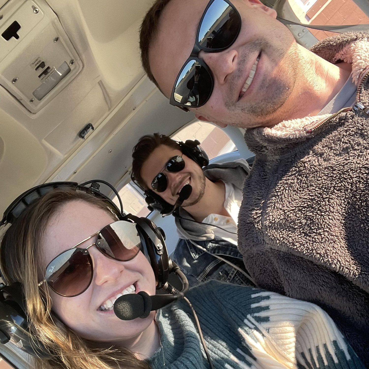 Erin's brother Taylor teaching us how to fly a plane